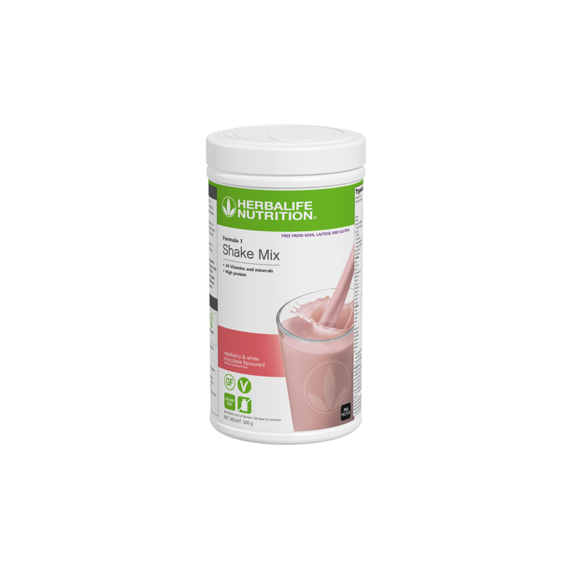 Herbalife Formula 1 Raspberry and White Chocolate 500g Free From Soya, Lactose and Gluten