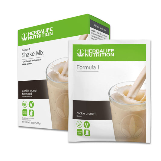 Herbalife Formula 1 Shake Mix Sachets Cookie Crunch Flavoured 182g (7 x 26g)