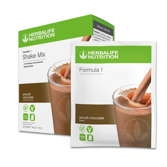 Herbalife Formula 1 Shake Mix Sachets Smooth Chocolate Flavoured 182g (7 x 26g)
